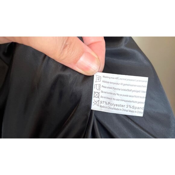 COOFANDY Women's Black Varsity Jacket Faux Leather Sleeves Striped Ribbed Sz M - Picture 8 of 9